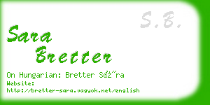 sara bretter business card